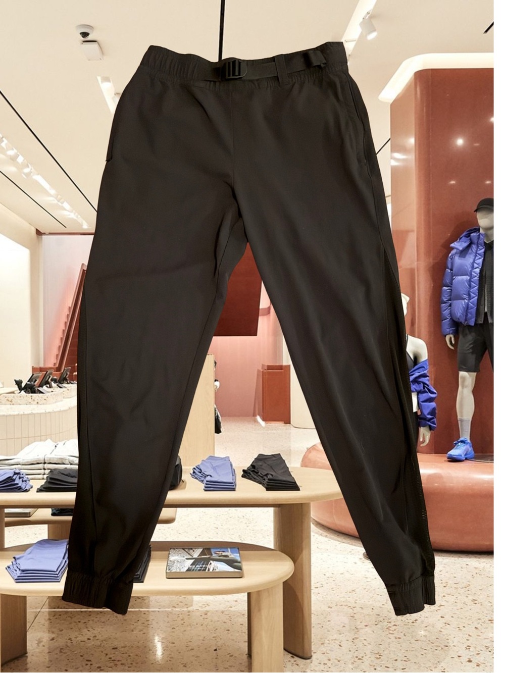 Athleta Black Quest Jogger Pants with Elastic Cuff and Breathable Fabric